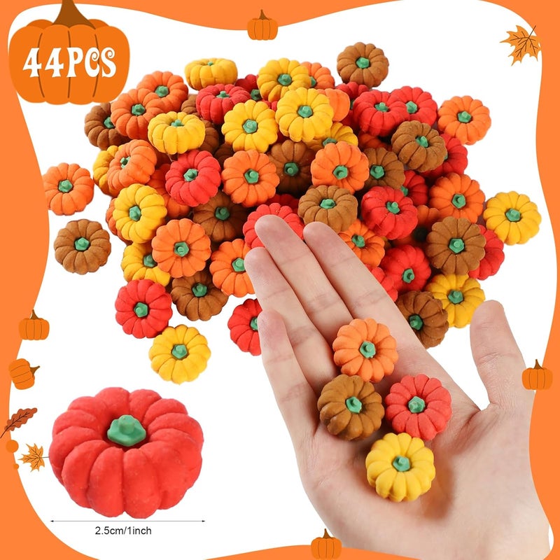 OZIO 44Pcs 3D Pumpkin Erasers Bulk, Halloween Fall Mini Erasers for Student Classroom Prizes, Game Reward,Treasure Box,Trick or Treats, Goody Bag Filler,Party Favors (44PCS) - Image 2